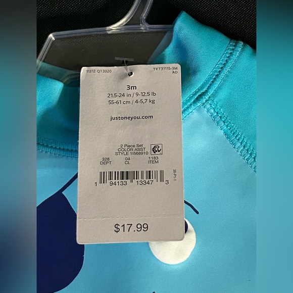 Carter's Just One You Sun Protective Blue Octopus 2PC Rash Guard Swim Set 3M NWT - Picture 5 of 10
